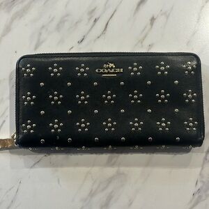 Beautiful, gold and black coach wallet
